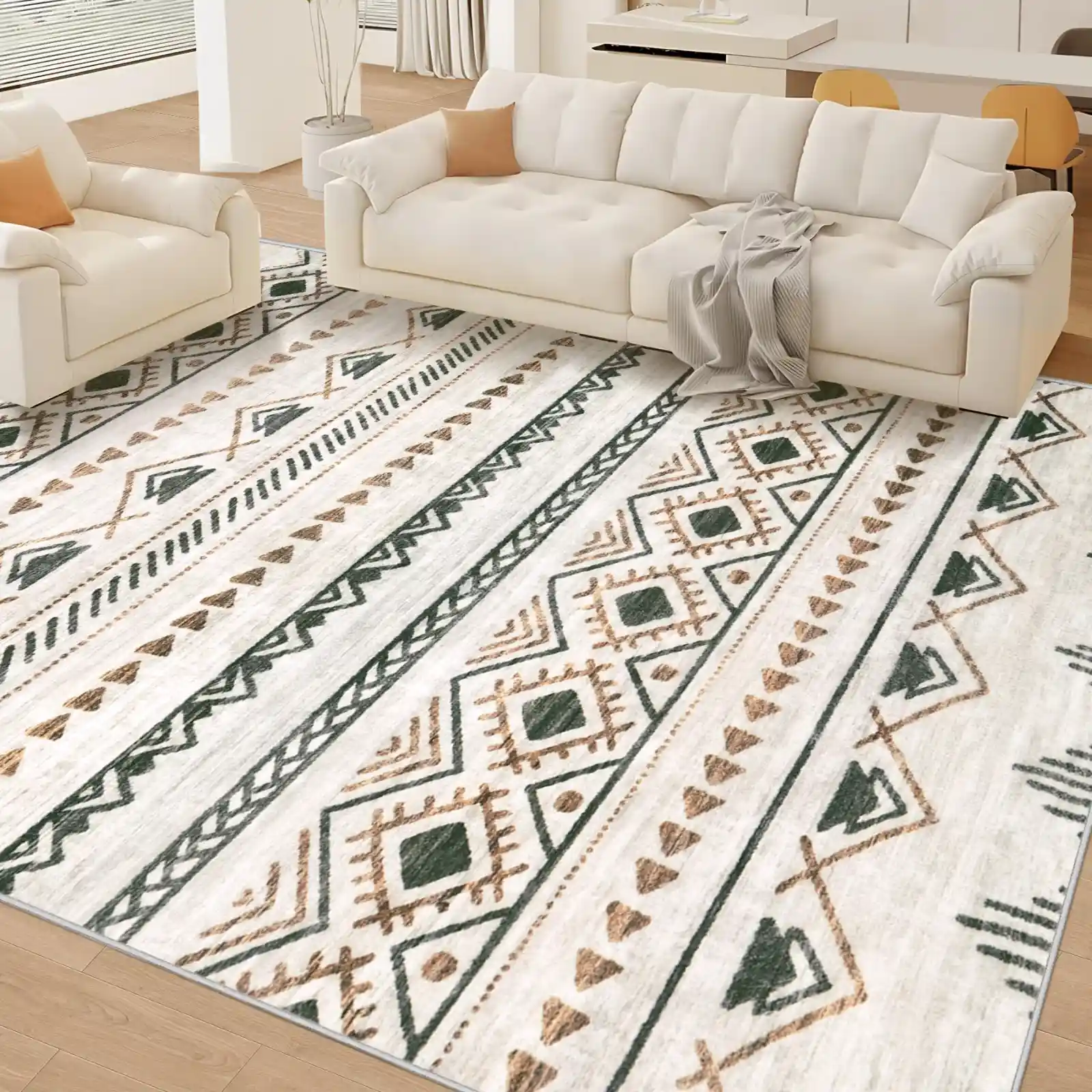 Area Rug Living Room Rugs 8×10 Large Soft Boho Geometric Rug review