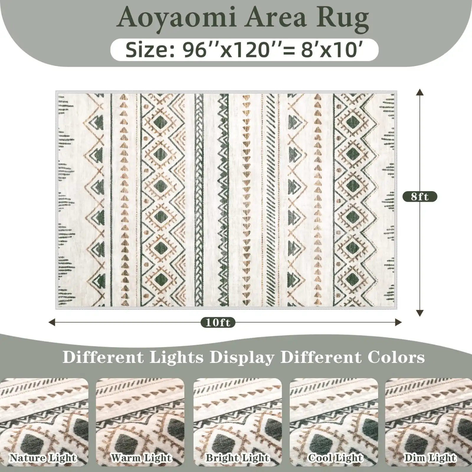 Area Rug Living Room Rugs 8×10 Large Soft Boho Geometric Rug showcase