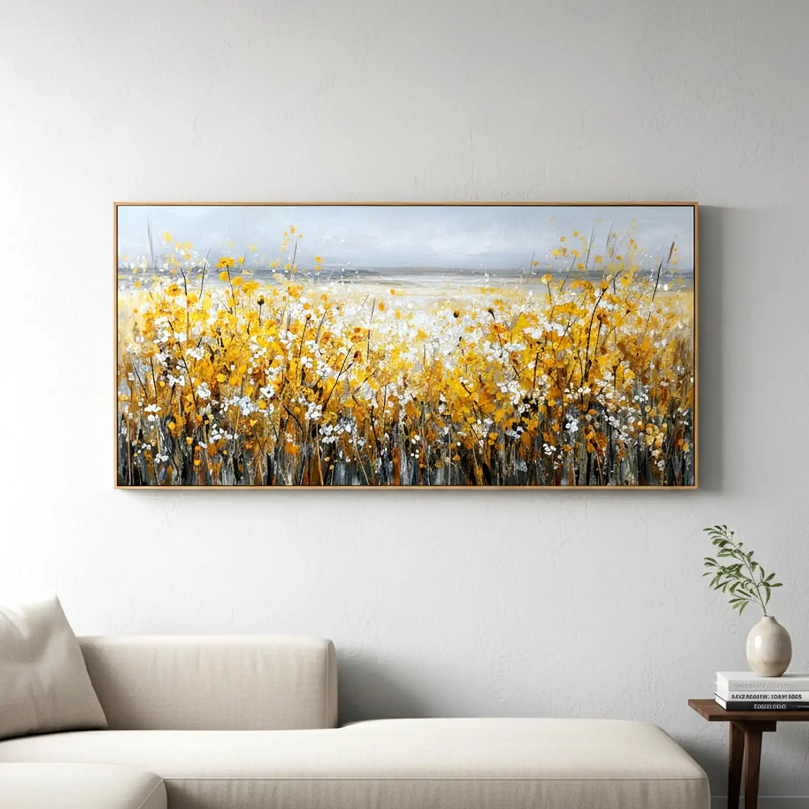 Floral Field Canvas Wall Art Yellow and White Flowers results