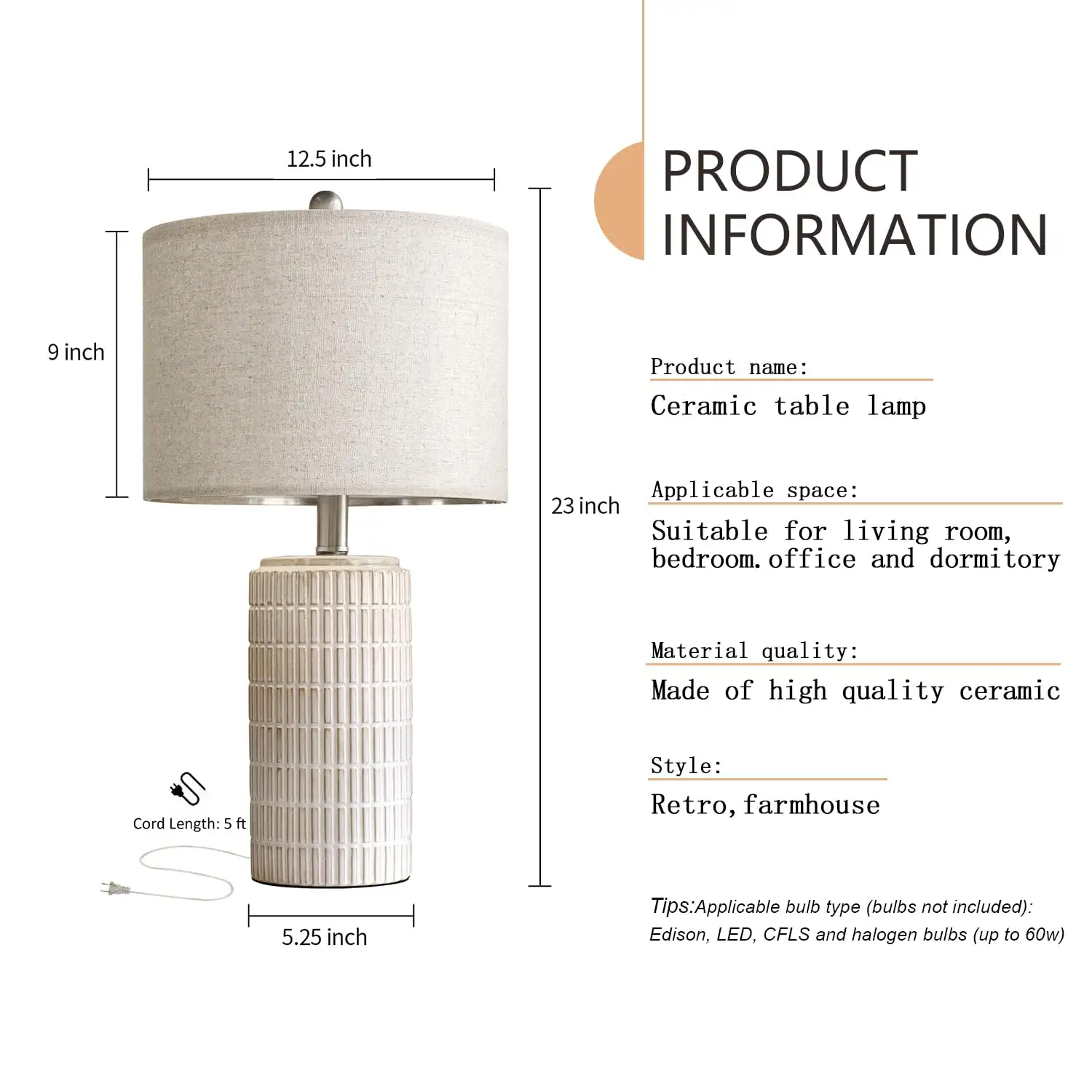 PoKat 23″ Modern Ceramic Table Lamp Set of 2 results