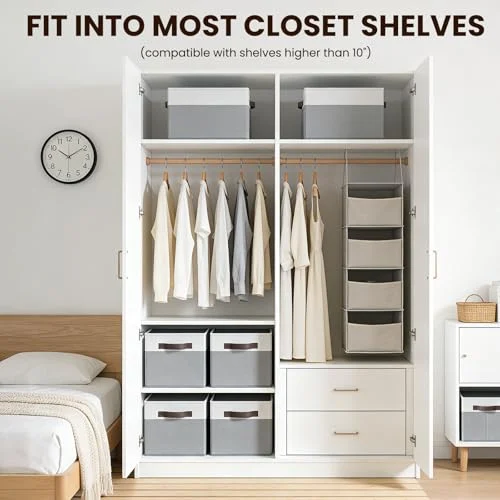 4-Pack Large Closet Storage Baskets – Decorative Organizers with Handles showcase