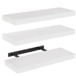 AMADA HOMEFURNISHING Floating Shelves – White Wall Decor Set of 3