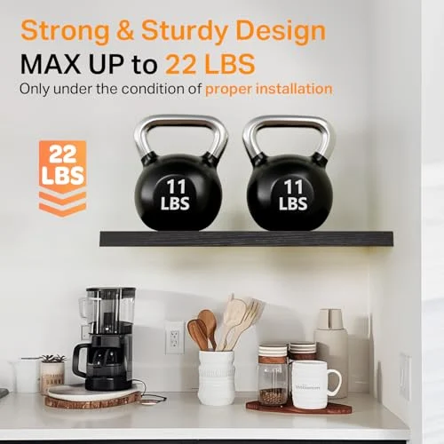 BAYKA Floating Shelves – Rustic Wall-Mounted Storage Set of 3 features