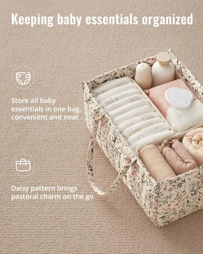 Blissful Diary Floral Diaper Caddy – Stylish Nursery Organizer detail
