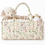 Blissful Diary Floral Diaper Caddy – Stylish Nursery Organizer