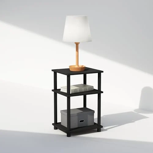 Furinno 3-Tier Open Storage Nightstand – Compact Nightstand Solution features