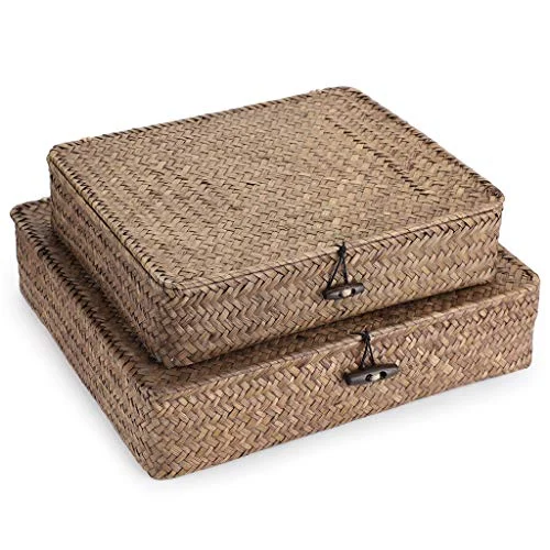 Hipiwe Set of 2 Woven Storage Bins – Natural Seagrass Organizer Baskets review