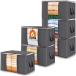 Lifewit 6-Pack Clothes Storage Bins – Foldable Storage with Lids