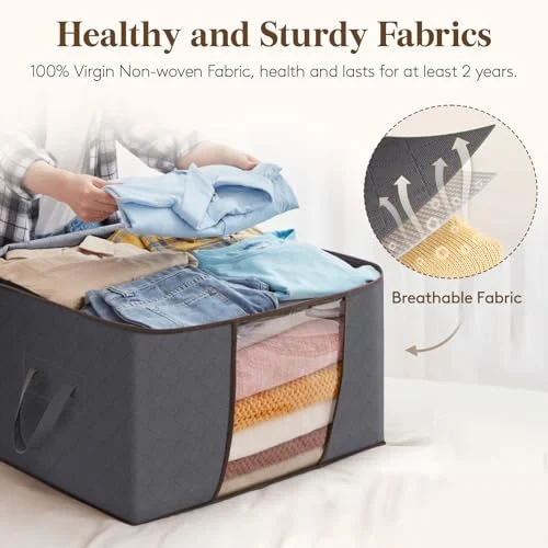 Lifewit 6-Pack Clothes Storage Bins – Foldable Storage with Lids showcase