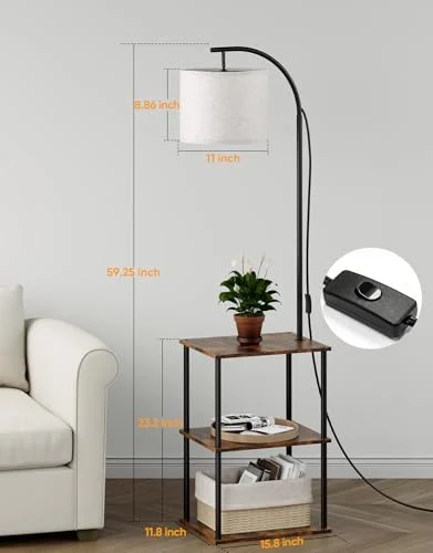 PARTPHONER Floor Lamp with Table – Stylish Lighting and Storage features