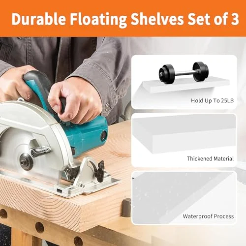 Upassion White Floating Shelves – 16-Inch Wall-Mounted Set of 3 results