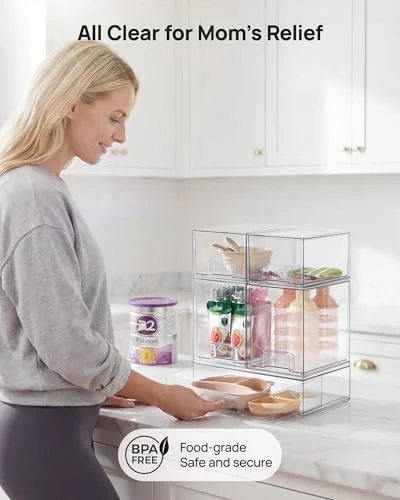 Vtopmart Stackable Storage Drawers – Clear Organizer Bins Set of 5 results
