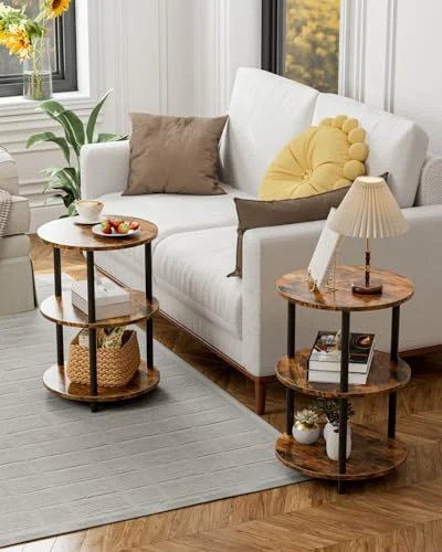 XBurmo Small Round Coffee Table – Industrial Vintage Accent Table results