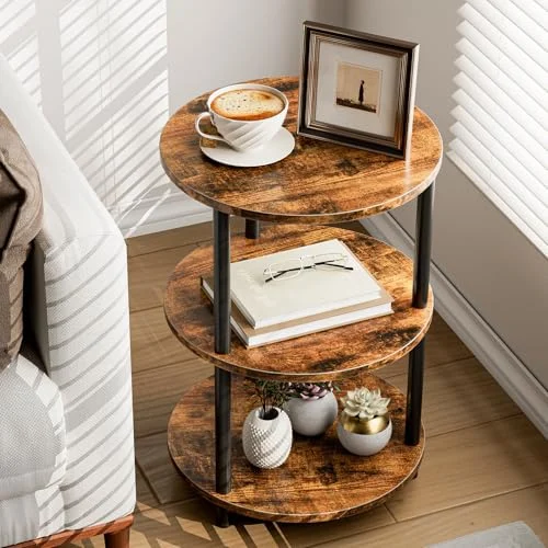XBurmo Small Round Coffee Table – Industrial Vintage Accent Table review