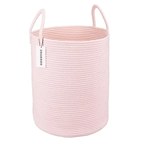 XUANGUO Cotton Rope Laundry Basket – Tall Woven Hamper for Kids review