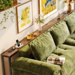 110.2-Inch Behind Couch Table with Power Outlets and USB Ports