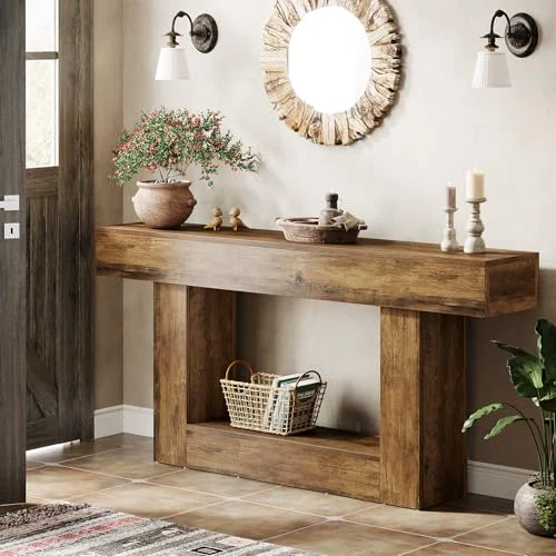2-Tier Entryway Console Table with U-Shaped Base showcase