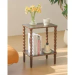 2-Tier Side Table with Storage Shelf for Narrow Living Rooms