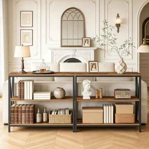 31.5-Inch Industrial Console Table with 3-Tier Storage results