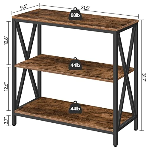 31.5-Inch Industrial Console Table with 3-Tier Storage showcase