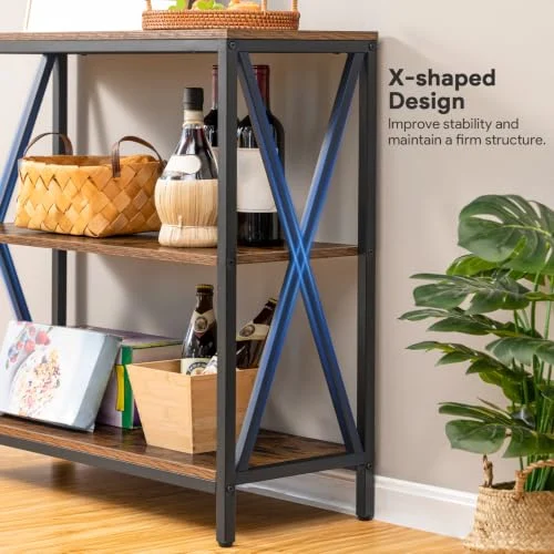 31.5-Inch Industrial Console Table with 3-Tier Storage unboxing