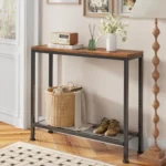 32-Inch Console Table with Storage Shelf for Narrow Hallways