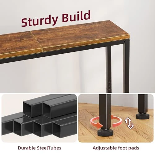 32-Inch Console Table with Storage Shelf for Narrow Hallways showcase