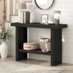 39.4-Inch Black Rectangular Console Table for Living Room
