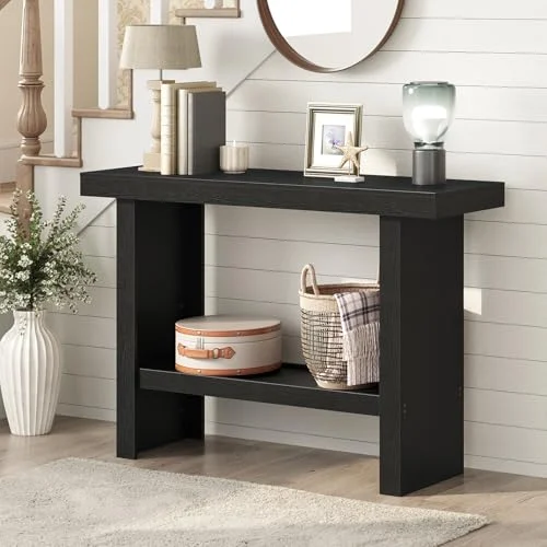 39.4-Inch Black Rectangular Console Table for Living Room review