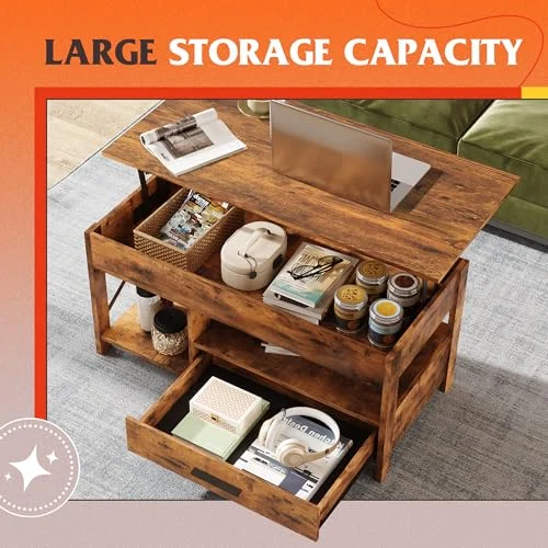 39-Inch Lift Top Coffee Table with Hidden Compartment for Living Room results