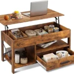 39-Inch Lift Top Coffee Table with Hidden Compartment for Living Room