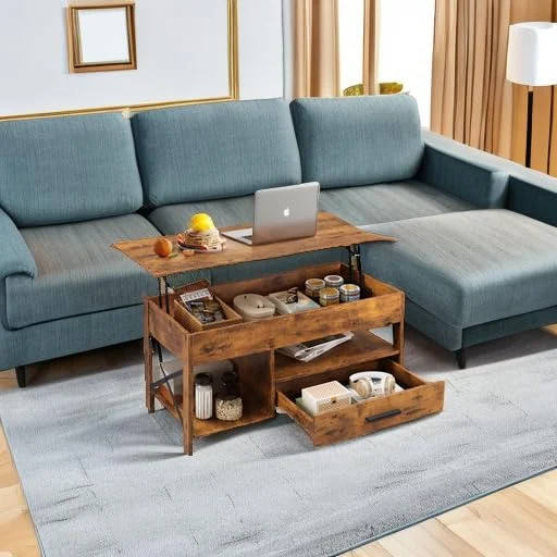 39-Inch Lift Top Coffee Table with Hidden Compartment for Living Room unboxing