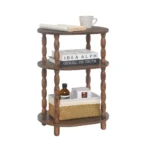 3-Tier Oval Side Table for Rustic Living Room Decor
