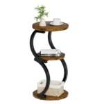 3-Tier Round End Table with Vintage Design for Cozy Bedrooms