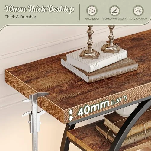 41.3-Inch Console Table with Curved Metal Frame for Hallways features