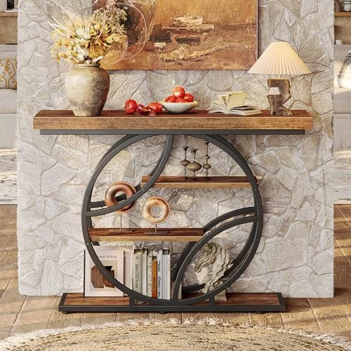 41.3-Inch Console Table with Curved Metal Frame for Hallways results
