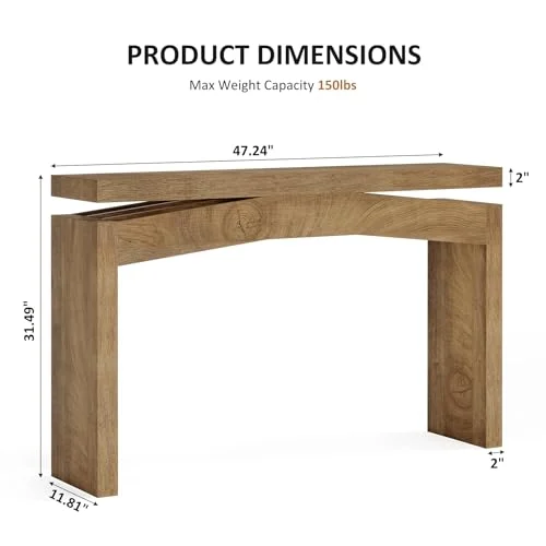 47.2-Inch Farmhouse Console Table with Open Storage detail