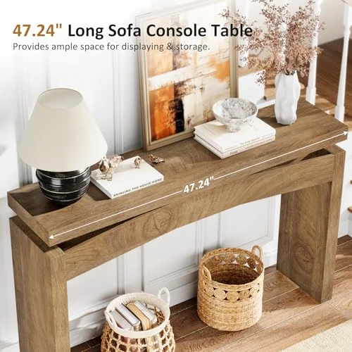 47.2-Inch Farmhouse Console Table with Open Storage unboxing