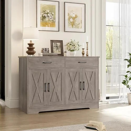 47-Inch Kitchen Sideboard Buffet Cabinet with Storage and Doors detail