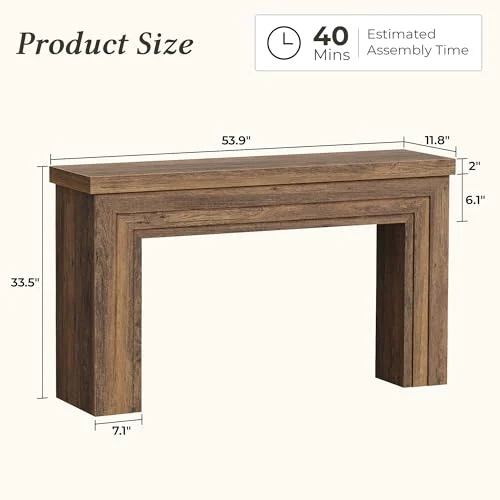 54-Inch Rectangular Console Table for Farmhouse Living Rooms detail
