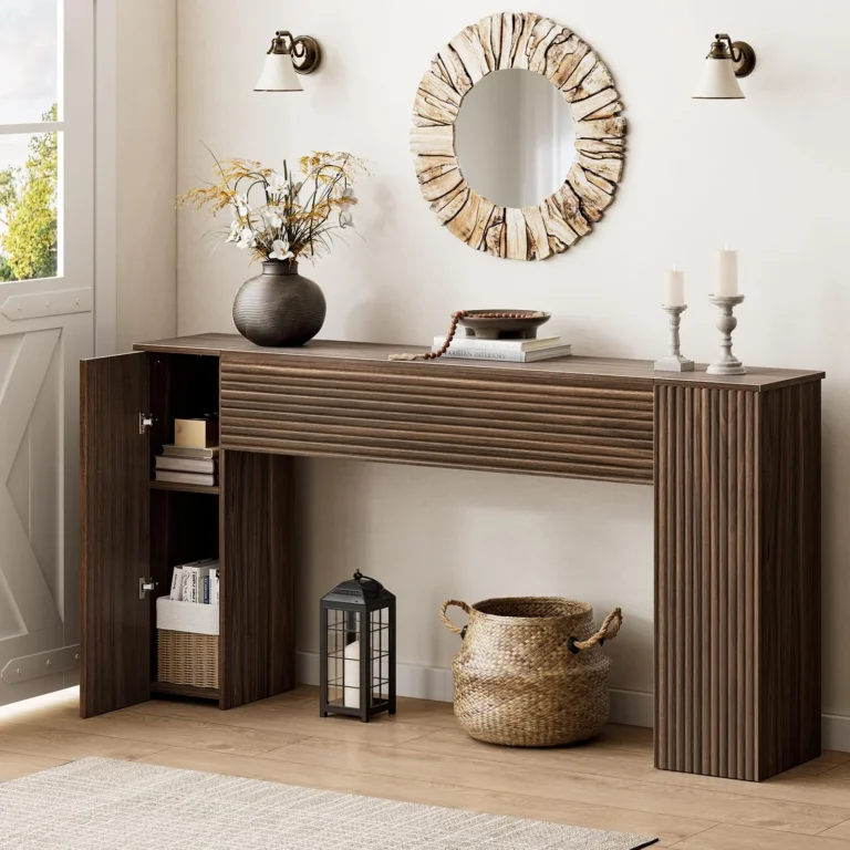 61-Inch Fluted Console Table with Hidden Storage Cabinets review