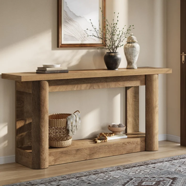 63-Inch Farmhouse Console Table with 2-Tier Storage Design review