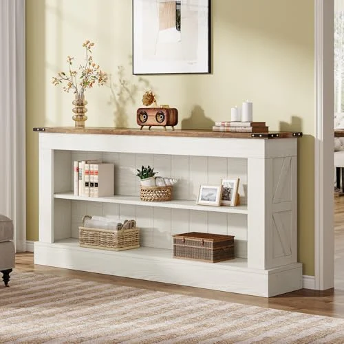 63-Inch Farmhouse Console Table with 3-Tier Storage results
