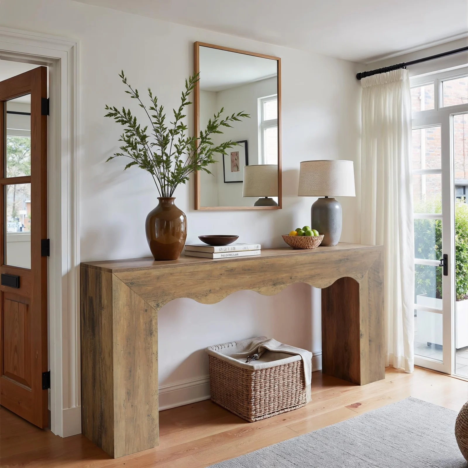 63-Inch Farmhouse Console Table with Storage for Living Room review