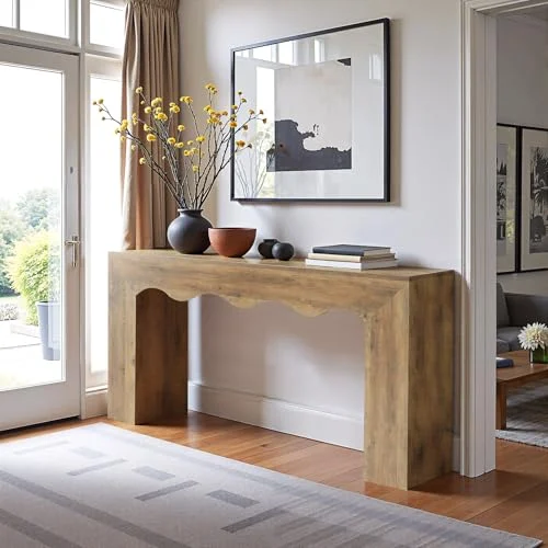 63-Inch Farmhouse Console Table with Storage for Living Room showcase