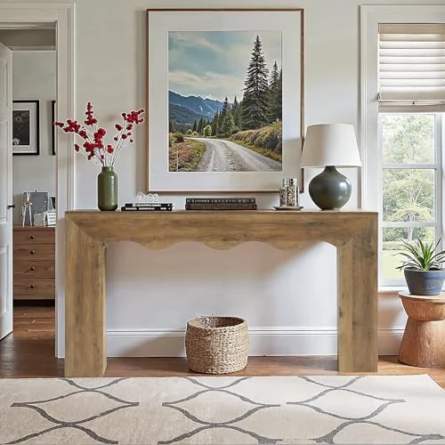 63-Inch Farmhouse Console Table with Storage for Living Room unboxing