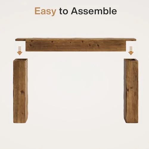 63-Inch Solid Wood Console Table for Easy Assembly unboxing