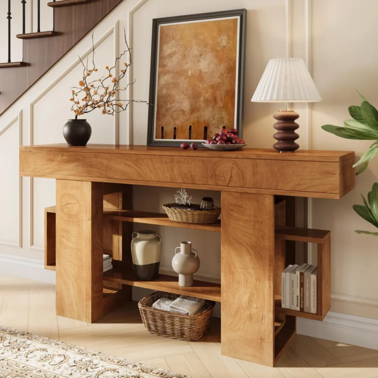 63-Inch Wooden Console Table for Farmhouse Entryways review
