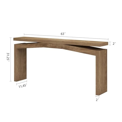 63-Inch Wooden Console Table for Modern Entryways detail