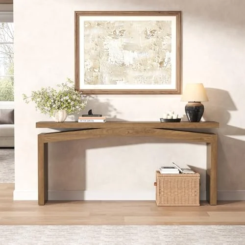 63-Inch Wooden Console Table for Modern Entryways showcase
